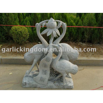 Lovely Crane Stone Carving